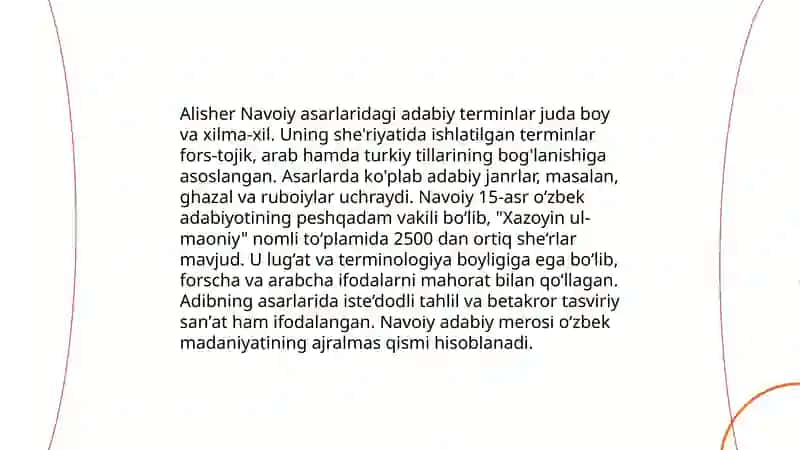 Alisher Navoiy asarlaridagi adabiy terminlar 3