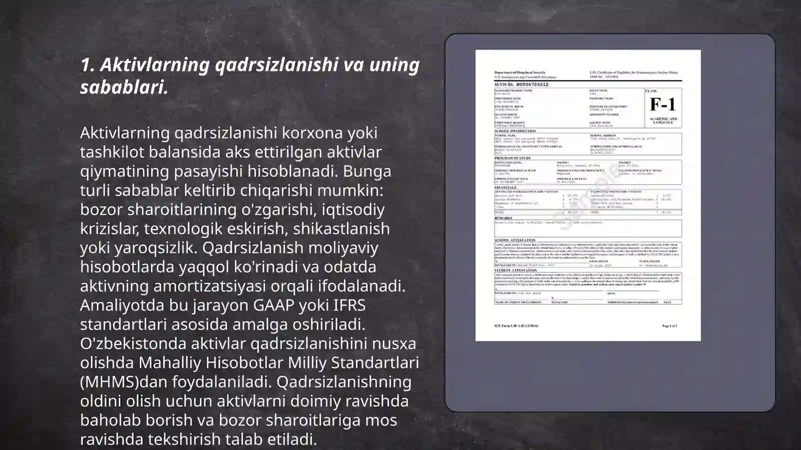 Aktivlarni qadirsizlanishidan kurilgan zararni tan olish va hisobga aks ettirish 3