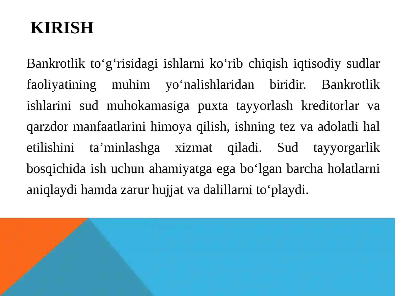 Bankrotlik to‘g‘risidagi ishninii sud muhokamasiga tayyorlash 3