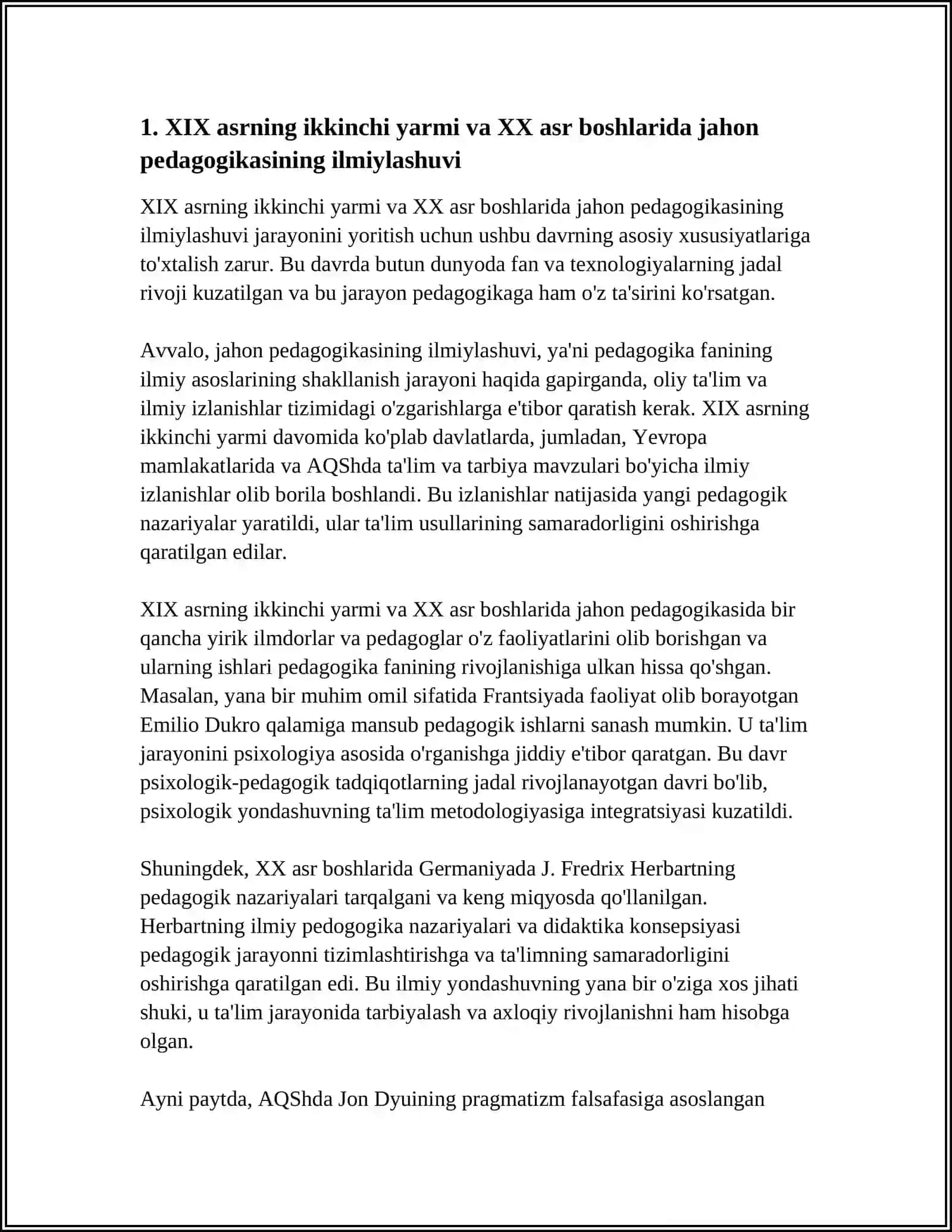 XIX ASRNING IKKINCHI YARMI XX ASRDA JAHON PEDAGOGIKA FANINING RIVOJI 3
