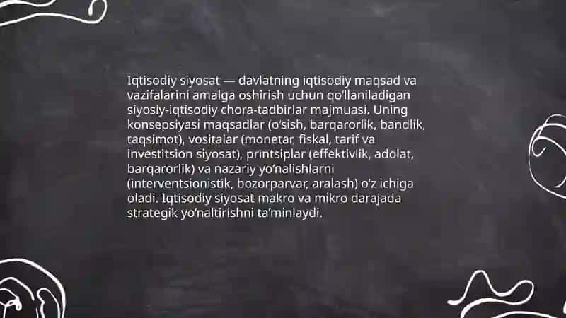 Iqtisodiy siyosatning tipologiyasi va konsepsiyasi 3