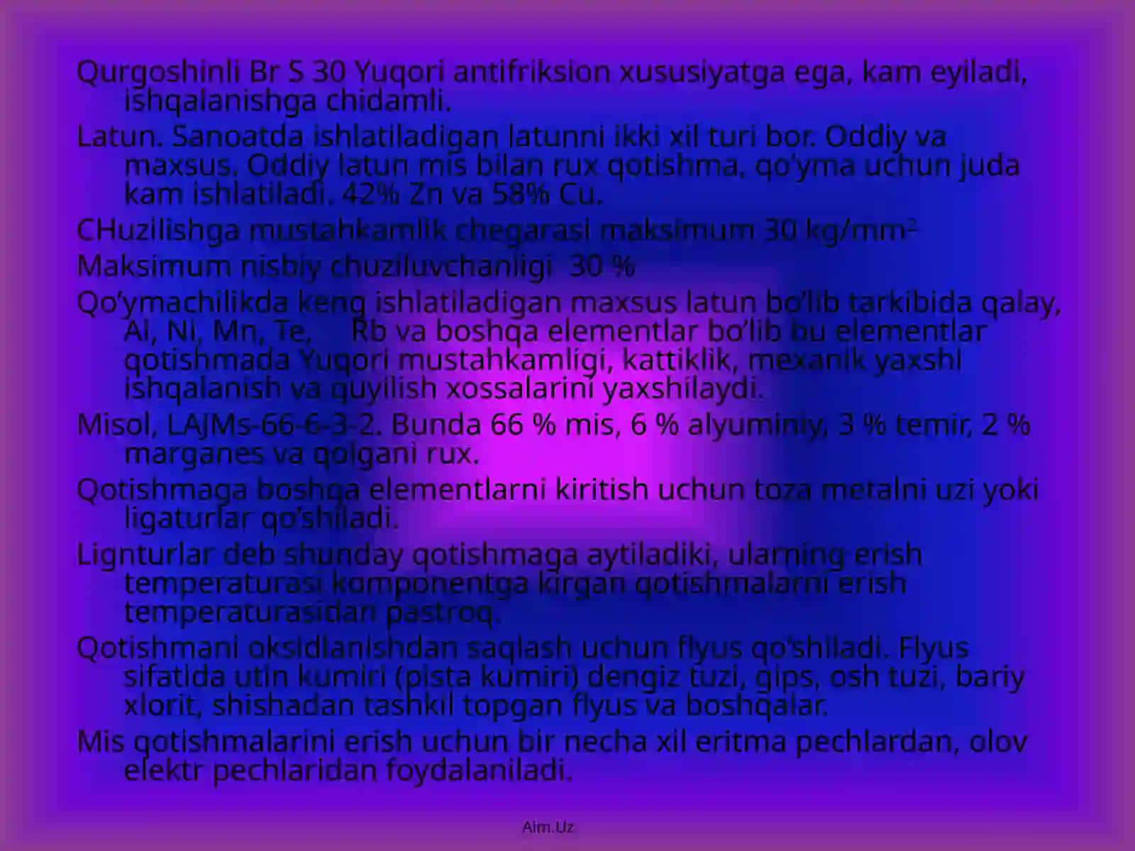 Mis qоtishmаlаridаn quymаlаr ishlаb chiqаrish 3
