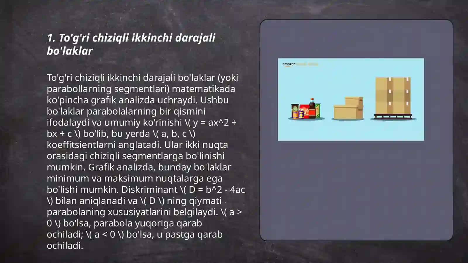 Ikkinchi darajali boʻlaklar 3