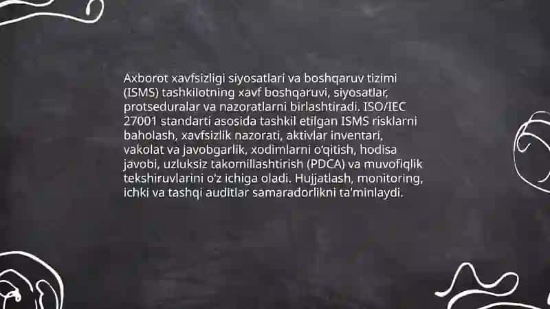 Axborot xavfsizligini ta'minlashning zamonaviy usullari va amaliy yondashuvlari 3