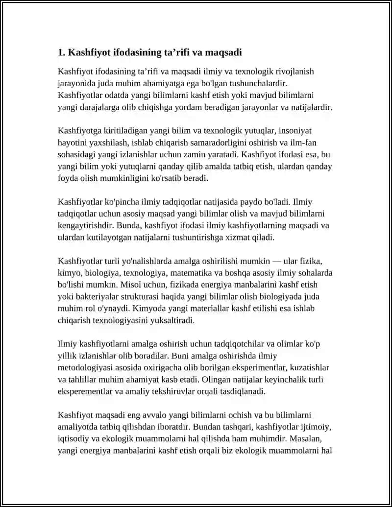 KASHFIYOT IFODASI NIMA UNGA QANDAY TALABLAR QUYILADI 3