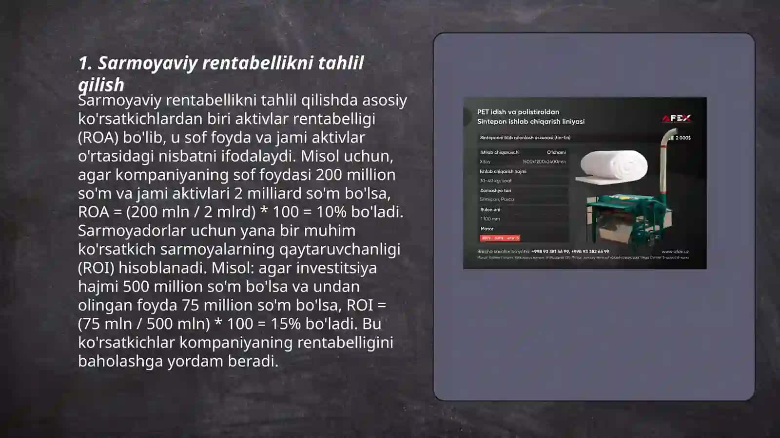 Asosiy ishlab chiqarish faoliyatining moliyaviy natijalarini tahlili 3