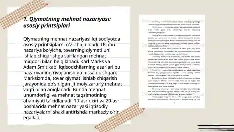 Qiymatning Mexnat Nazariyasi va Keyingi Qo'shilgan Miqdor Nafliligi Nazariyalari 3