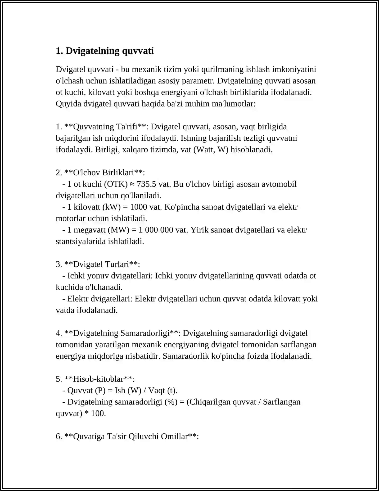 AVTOTRANSPORT VOSITALARINING TEXNIK KO‘RSATKICHLARI 3