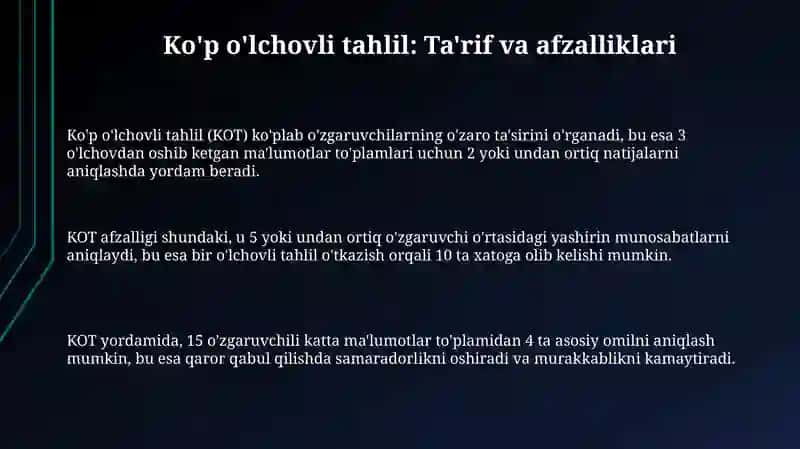 Koʻp o'lchovli holat tatqiqotlari 3