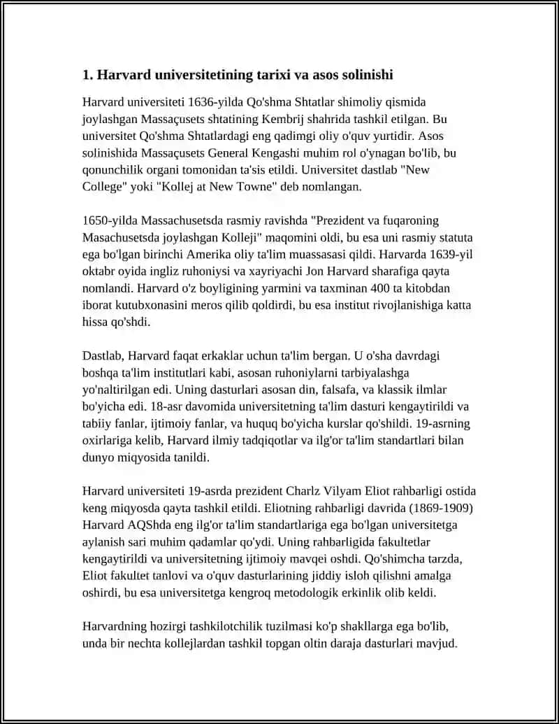 HARVARD UNIVERSITY referat 3