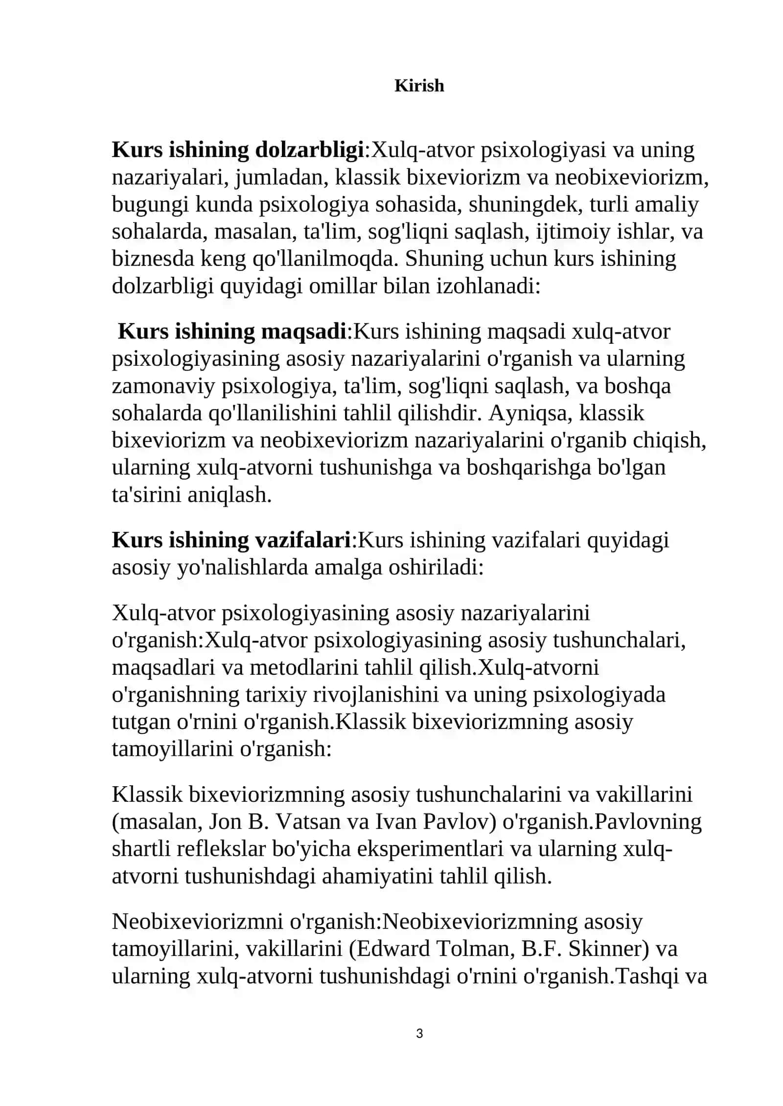 Xulq-atvor psixologiyasining predmeti va vazifalari 3