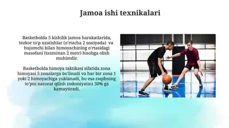 Basketbol óyinda jamoaviy harakatlanish texnikasi 3