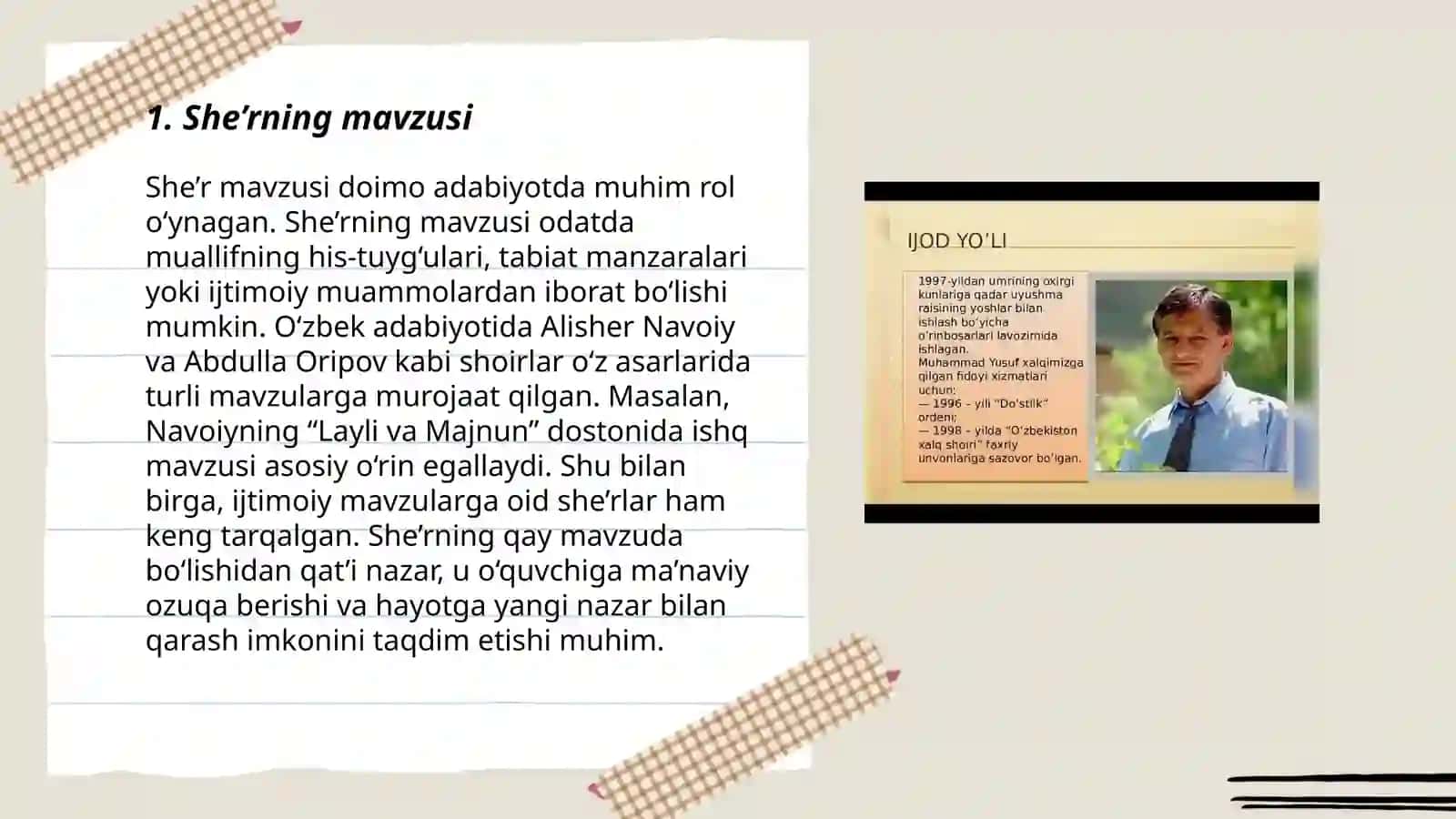 Muhammad Yusufning "Yurtim ado bo'lmas" she'ri va uning tahlili haqida 3