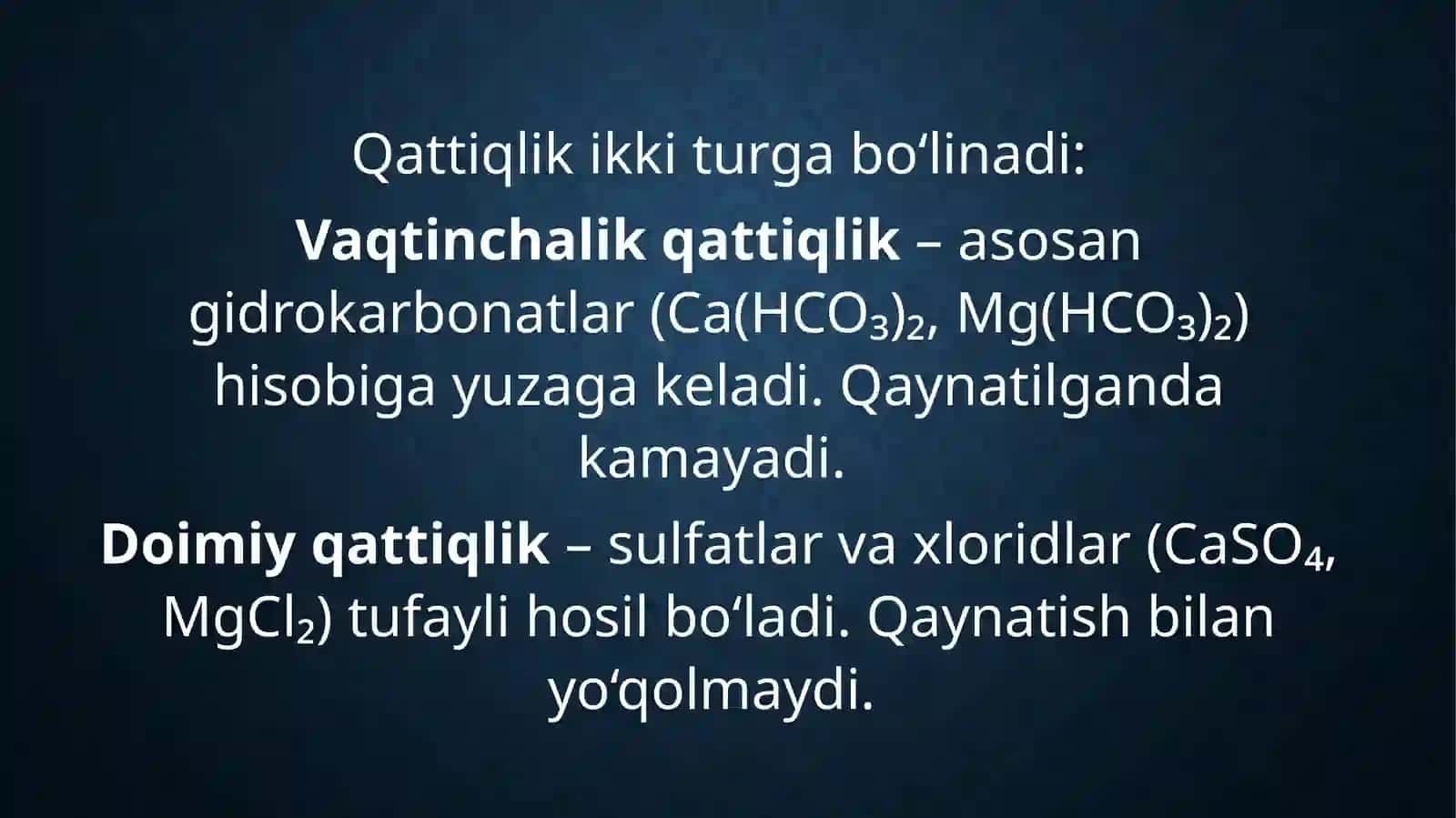 Suvning qattiqligi, yumshatishning texnika dagi ahamiyati 3