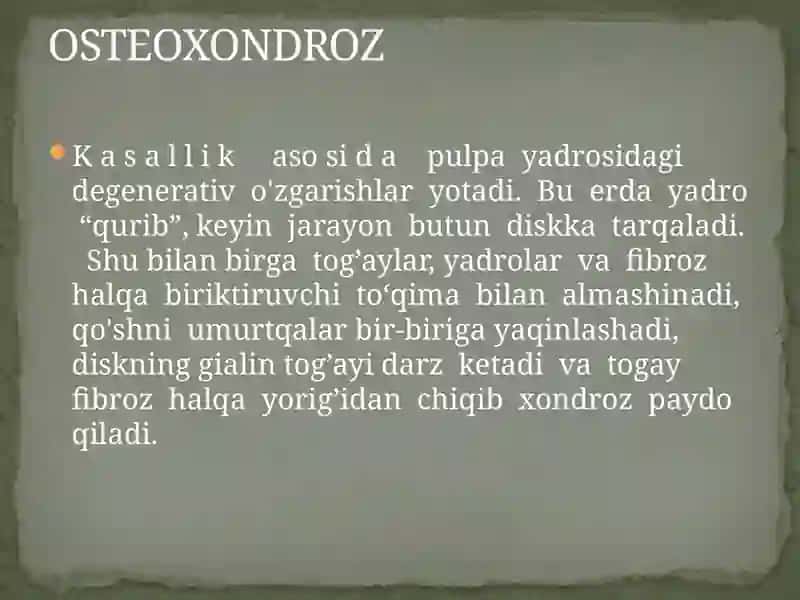 Umurtqapag’ona degenerativ kasalliklari 3