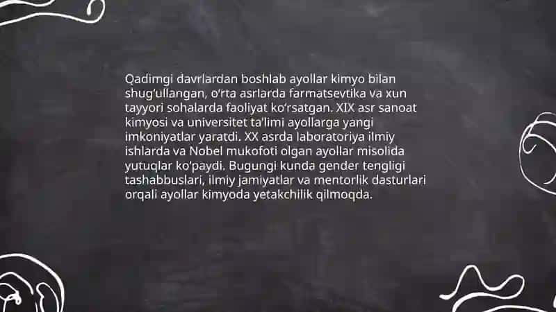Kimyogar ayollar tarixi 3