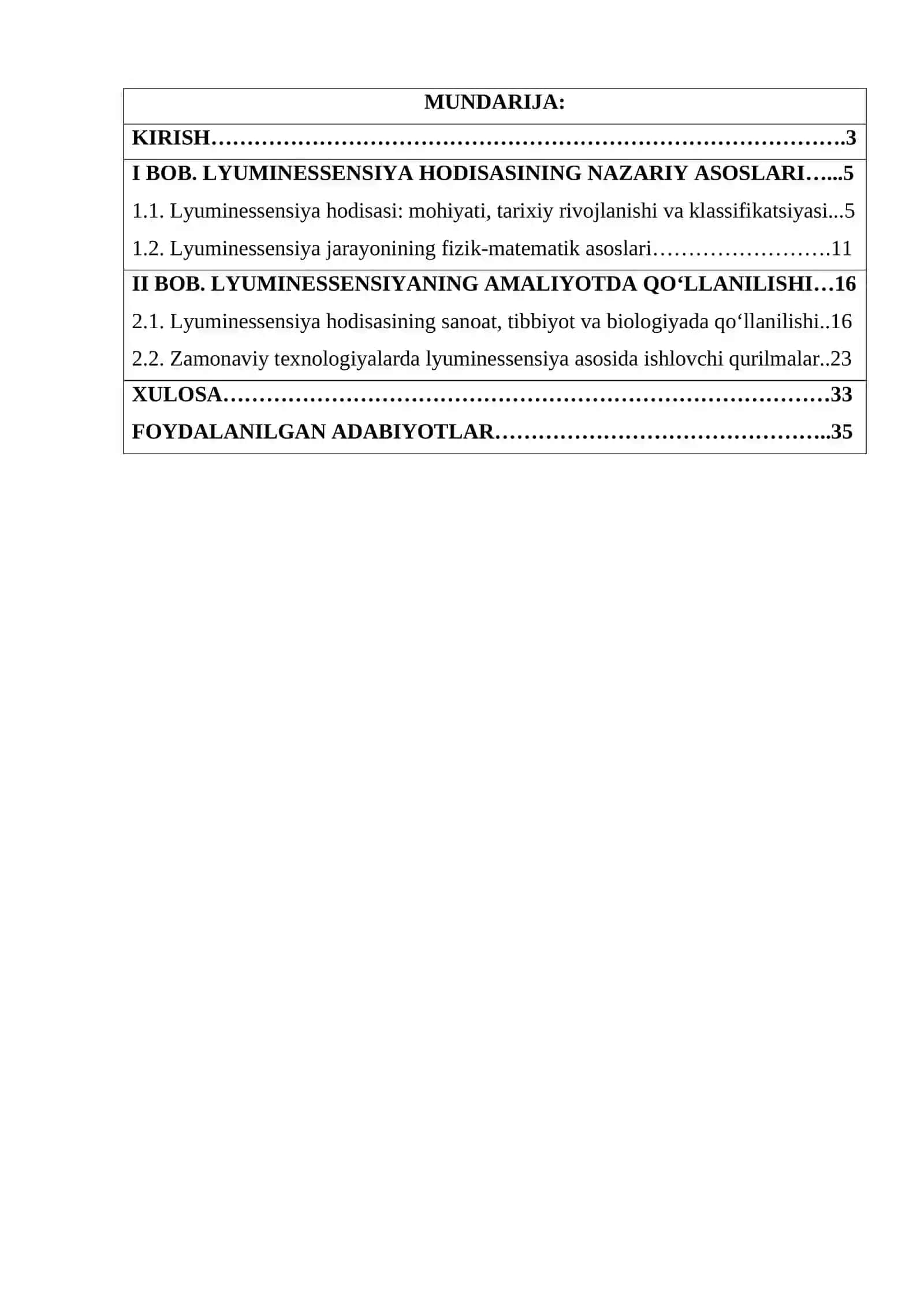 LYUMINESSENSIYA HODISASI VA UNING QO‘LLANILISHI 3