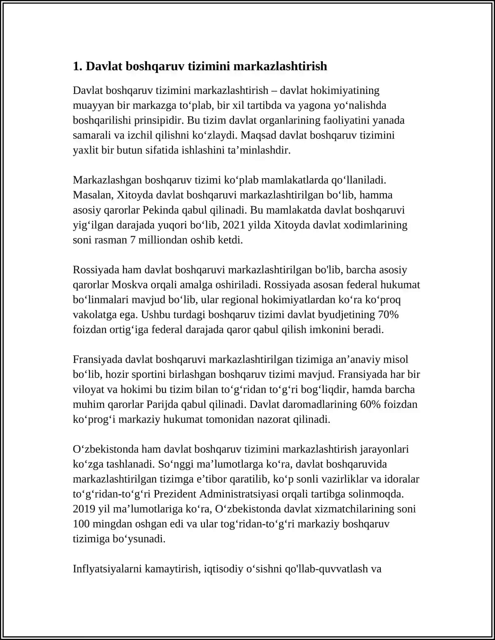 MUSTAQILLIK YILLARIDA MAMLAKAT BOSHQARUV SESTEMASIDA AMALGA OSHIRILGAN REFORMALAR 3