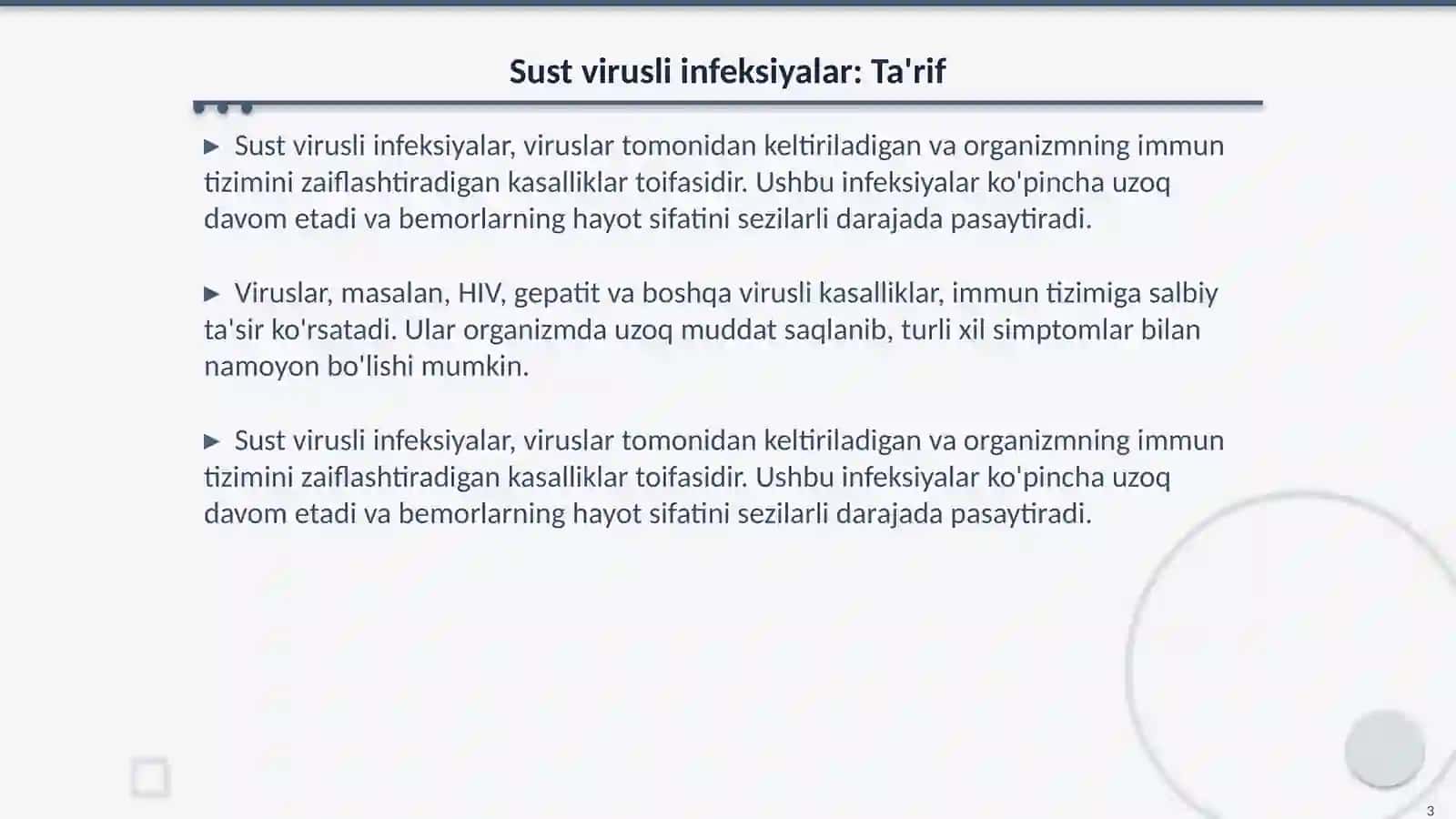 Sust virusli infeksiyalar va prion kasalliklari 3