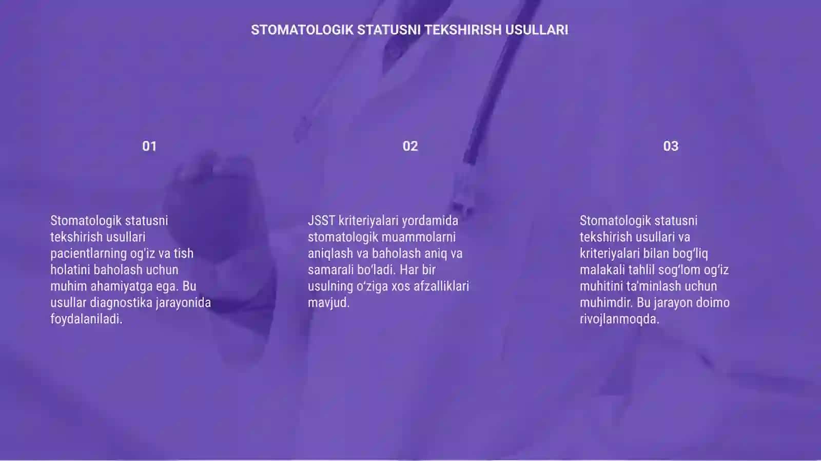 Stomatologik Statusni Tekshirish Usullari Korsatchiklar JSST Kriteriyalari 3