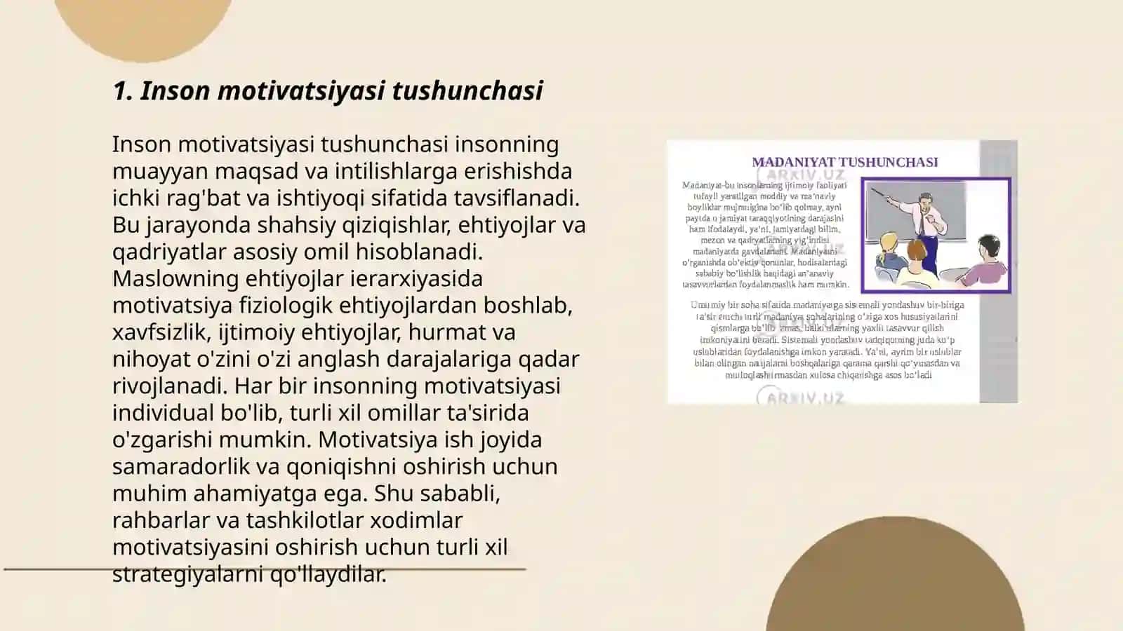 Inson motivatsiyasining vaziyatlilik va shaxslik jabhalari 3