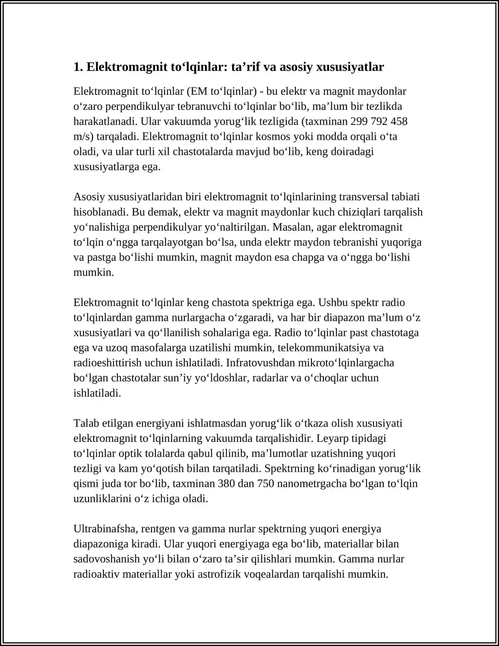 ELEKTROMAGNIT TOʻLQINLAR 3