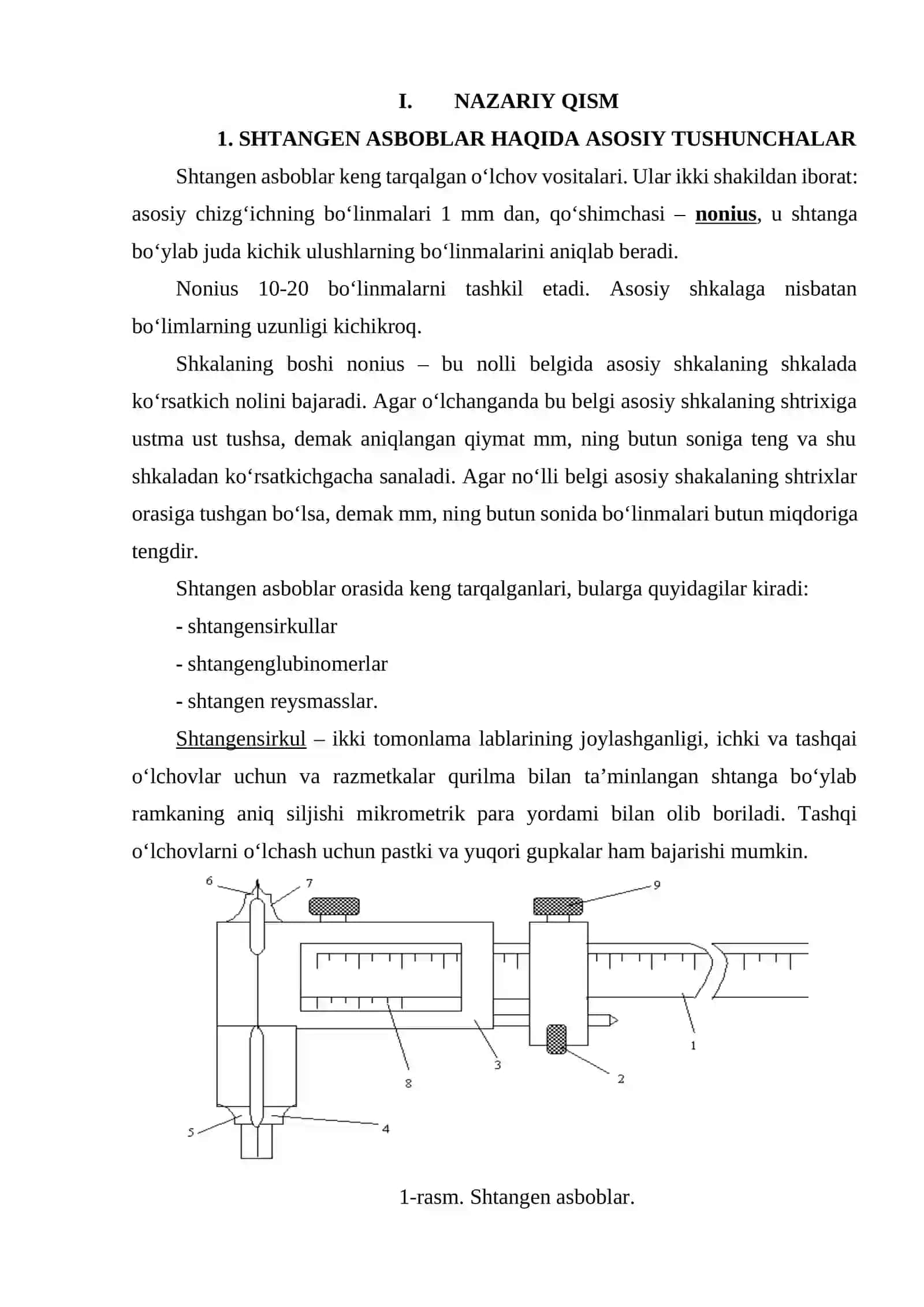 Shtangensirkulni qiyoslash bo‘yicha me’yoriy-texnikaviy xujjatlar to‘plamini ishlab chiqish 3