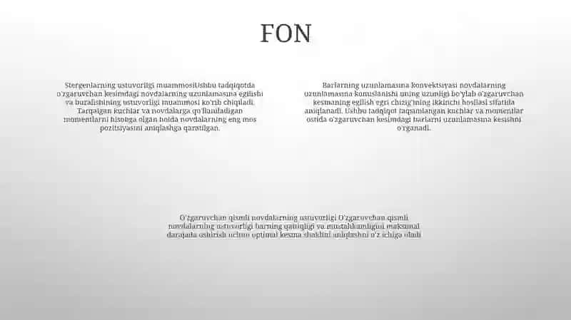 Turli xil yuklanish sharoitlariga duchor bo'lgan tuzilmalarining harakatlarini tahlil qilish 3