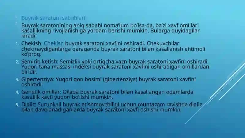 Buyrak saratonining tavsiflanishi 3