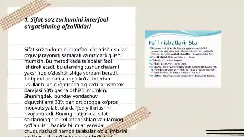 Sifat soʻz turkumini oʻrganishda interfaol usullarni qoʻllash 3