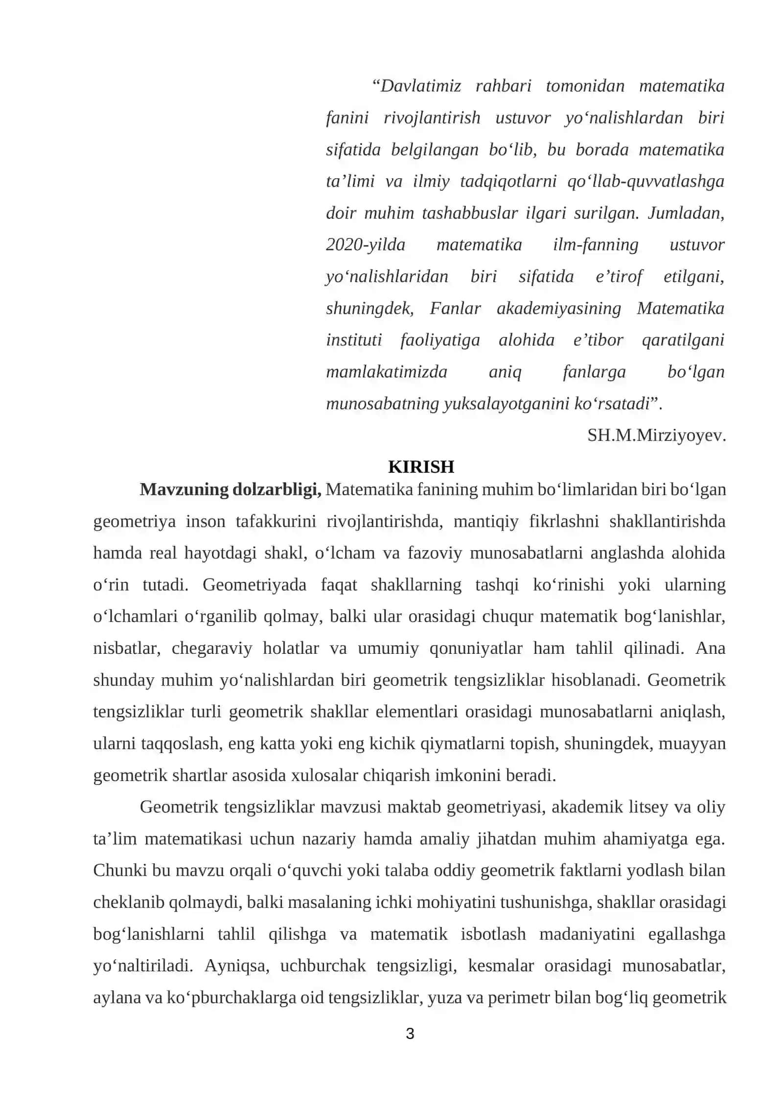 Geometrik tengsizliklar 3