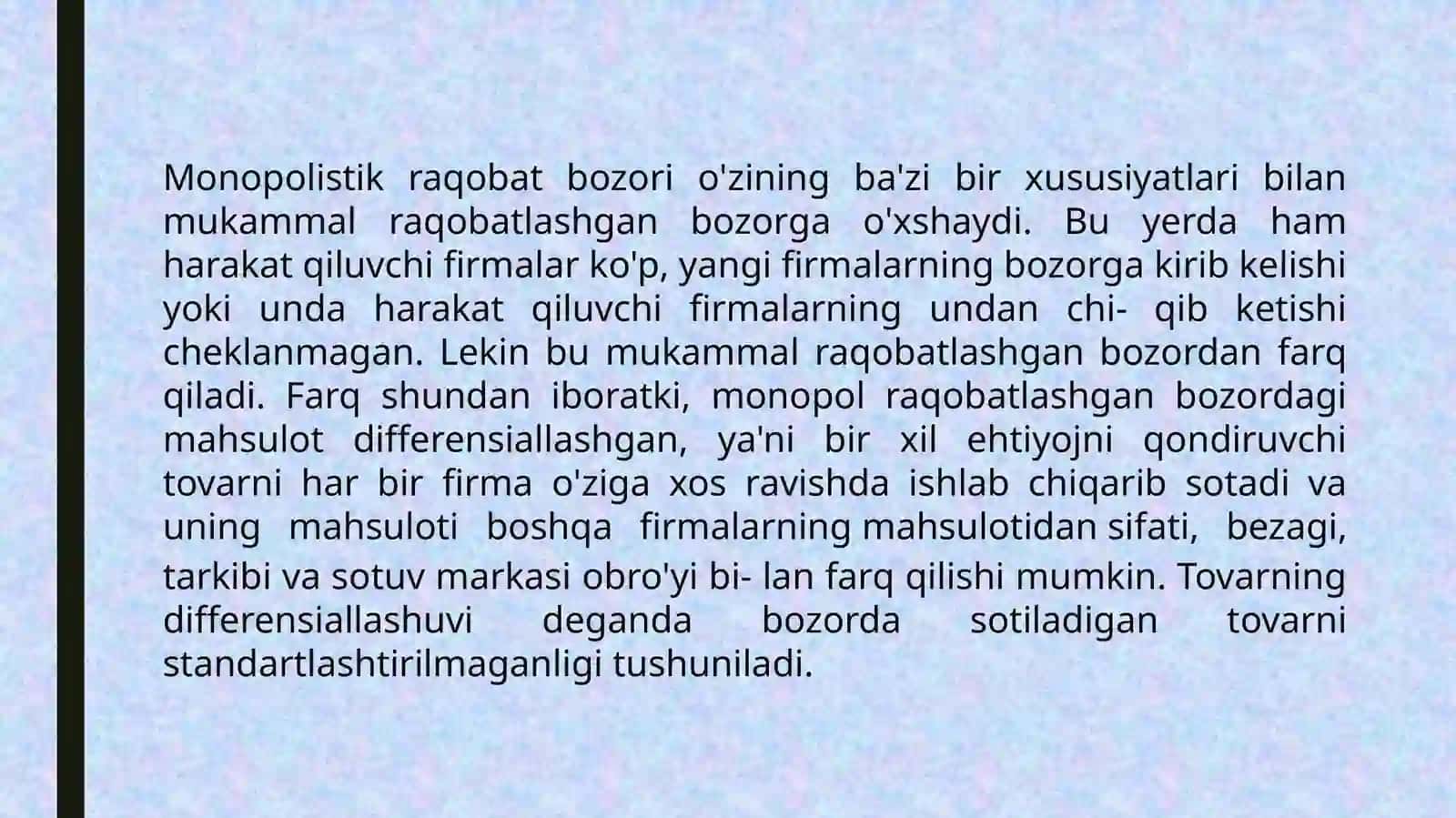 monopolistic raqobatlashgan bozor 3