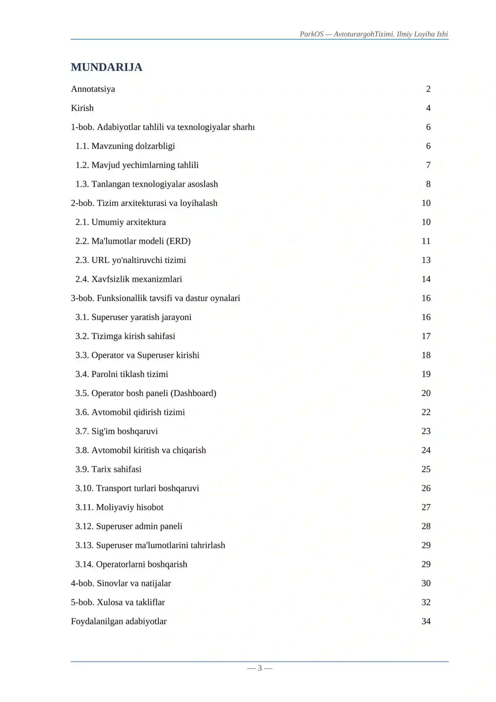 Avtoturargoh Boshqaruv Tizimi 3