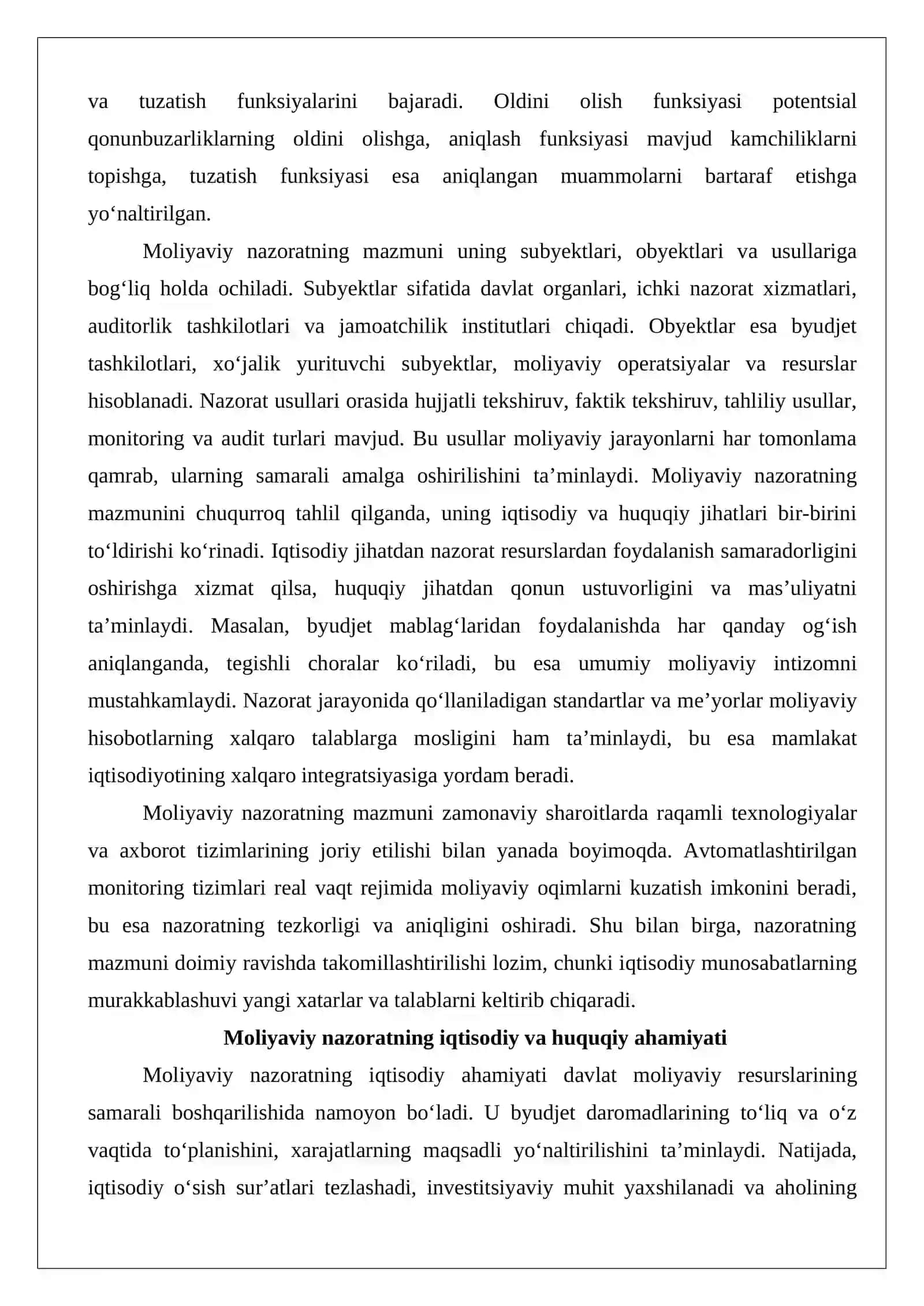 Moliyaviy nazoratning mazmuni, uning vazifalari va tamoyillari 3