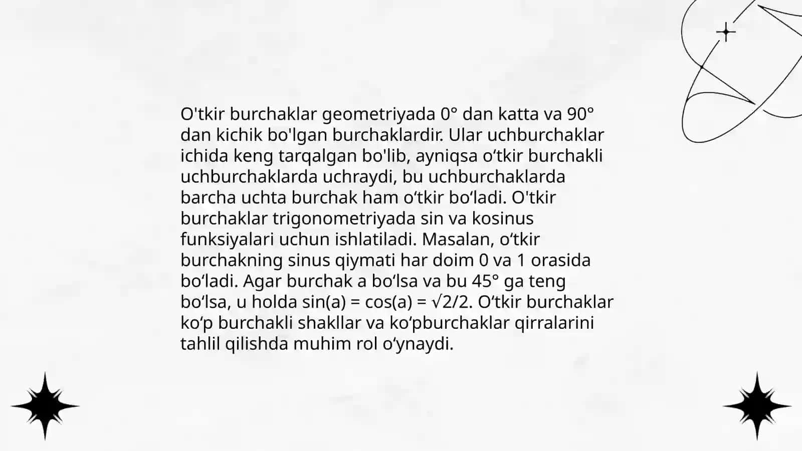 Burchak turlari 3