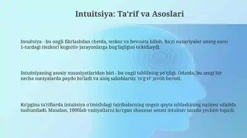 Intuitsiya: Ta'rif, Asoslari va Xususiyatlari 3