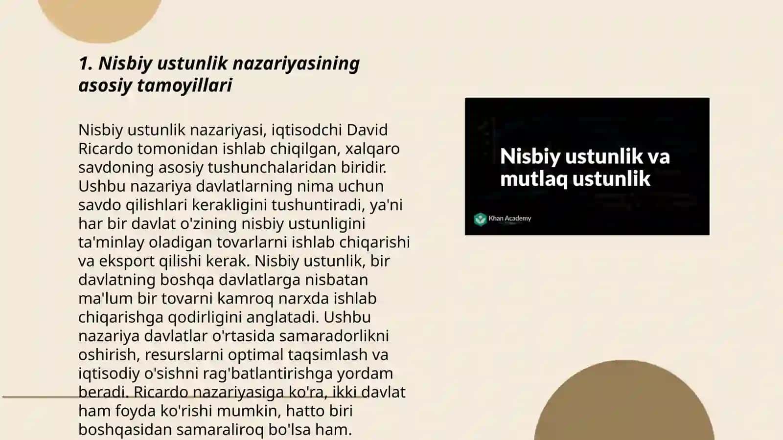Nisbiy ustunlik nazariyasi 3