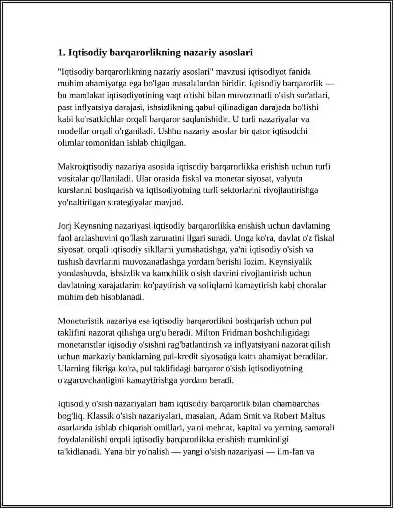 Iqtisodiy barqarorlikning nazariy asoslari 3