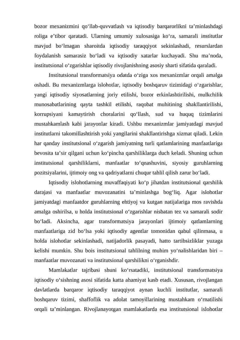 Institutsional transformatsiya va o'zgarish mexanizmlari 3