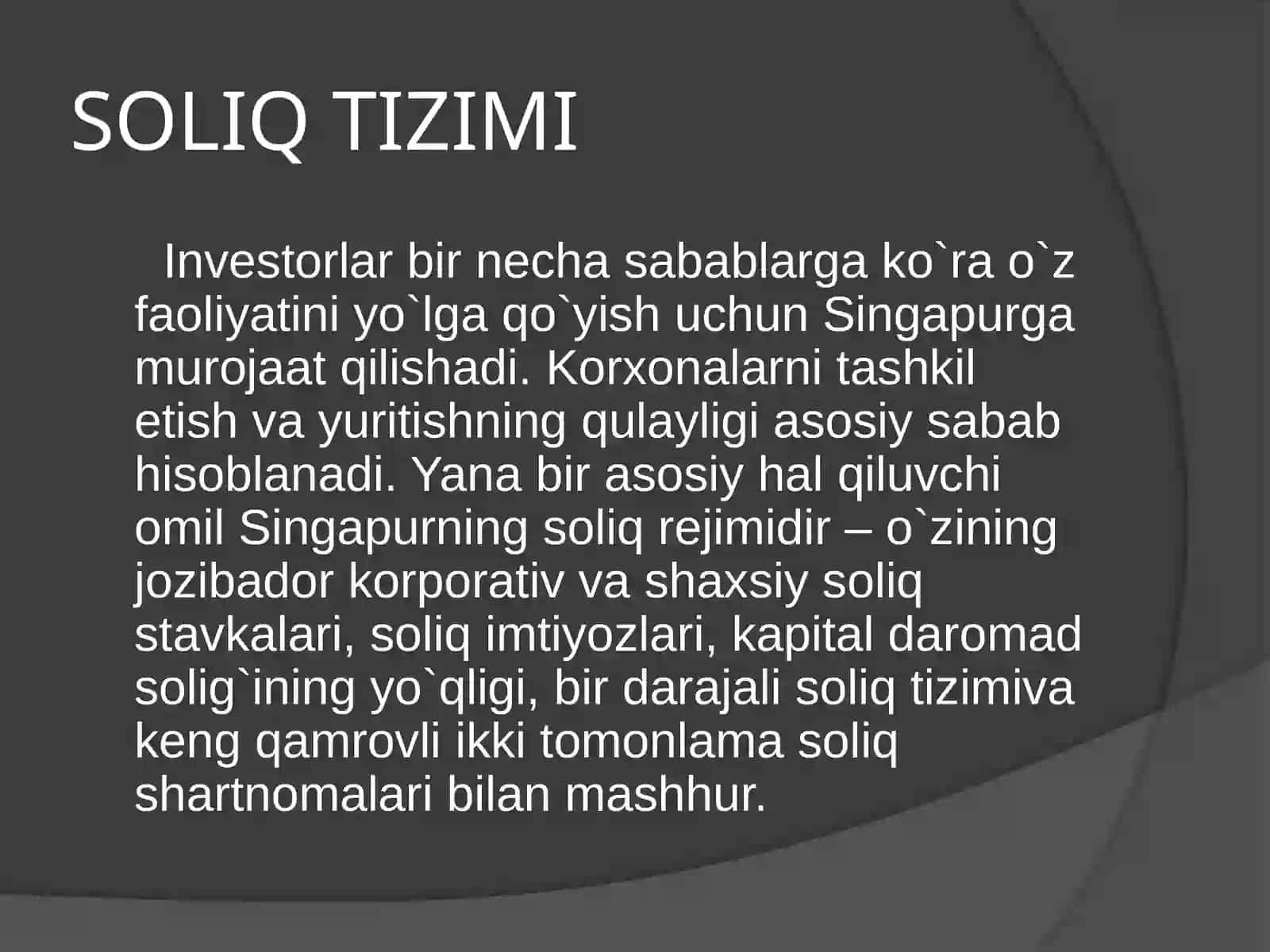 SINGAPUR DAVLATI SOLIQ TIZIMI 3