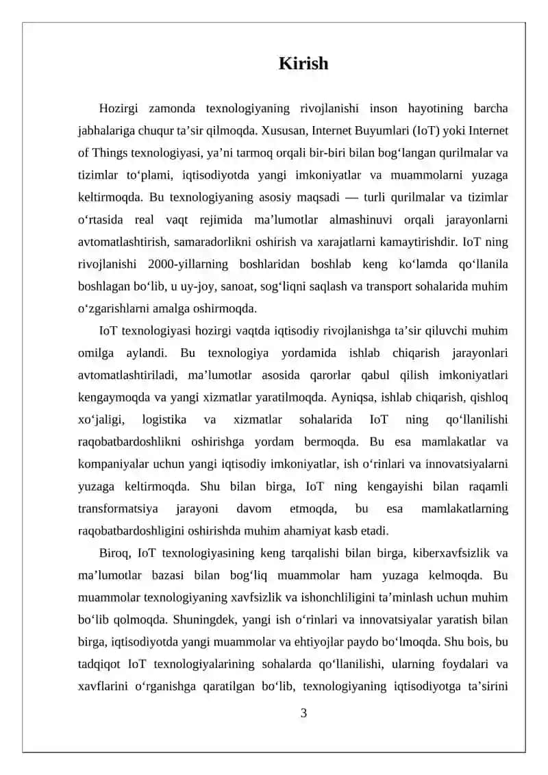 Internet Buyumlari (IoT) va uning iqtisodiyotga ta'siri 3