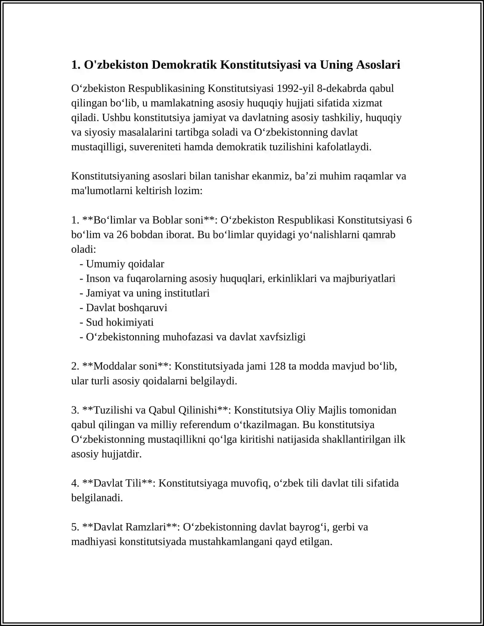 MUSTAQIL ISH Mavzu: O'ZBEKISTON DEMOKRATIK FUQOROLIK ASOSLARINI YARATILISHI 3