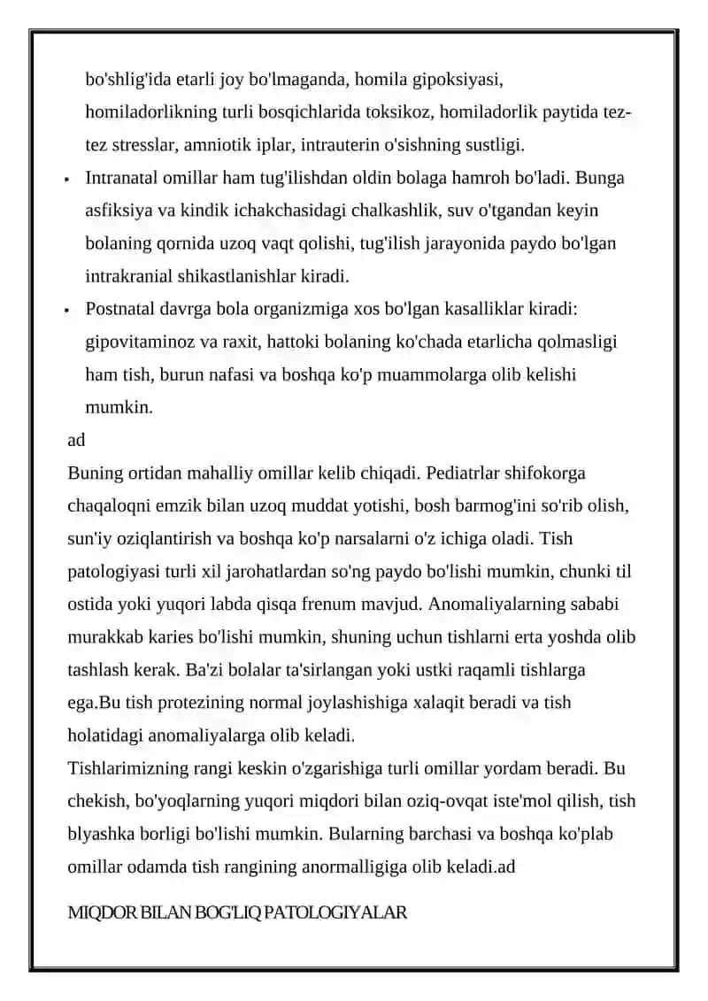 Tish Anomaliyalari 3