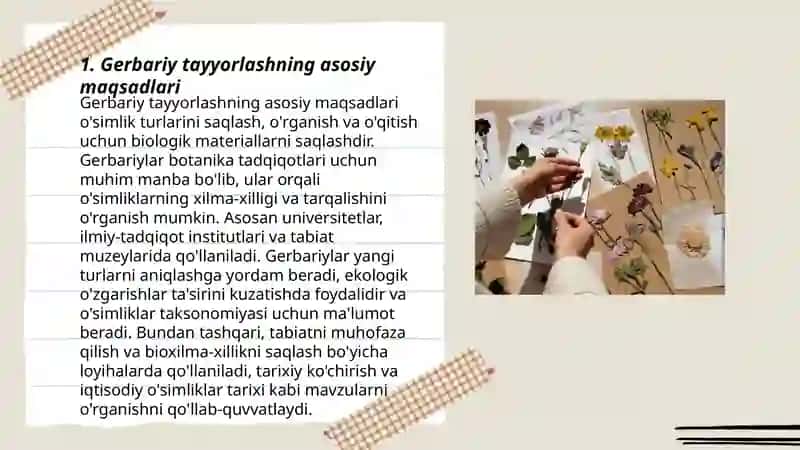 Gerbariy tayyorlash va tayyorlash usullari 3