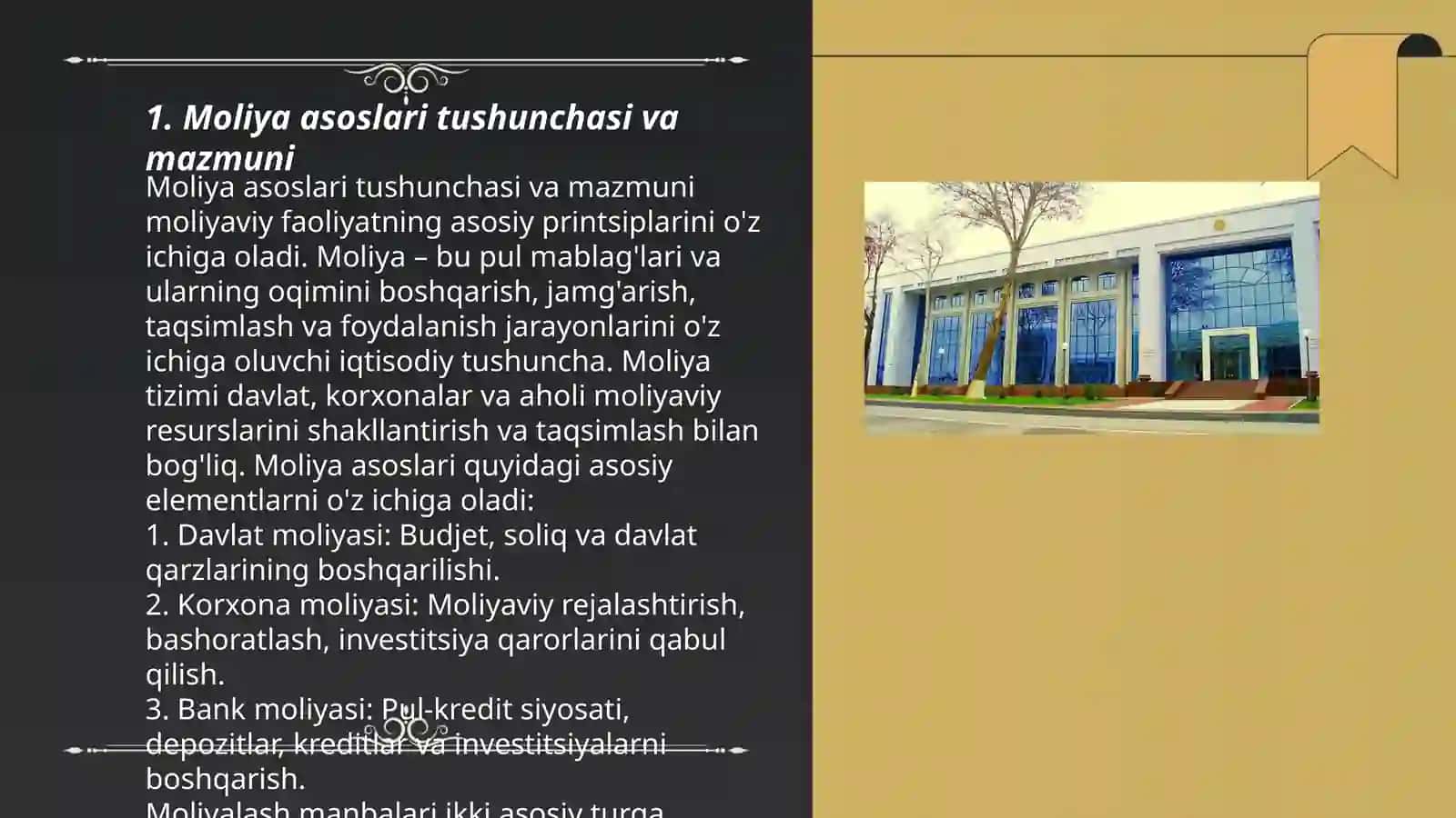 Moliya asoslarining predmeti, maqsadi va tamoyillari 3