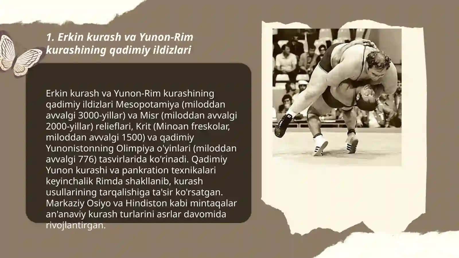 Erkin kurash va Yunon-rim kurashining rivojlanish tarixi 3