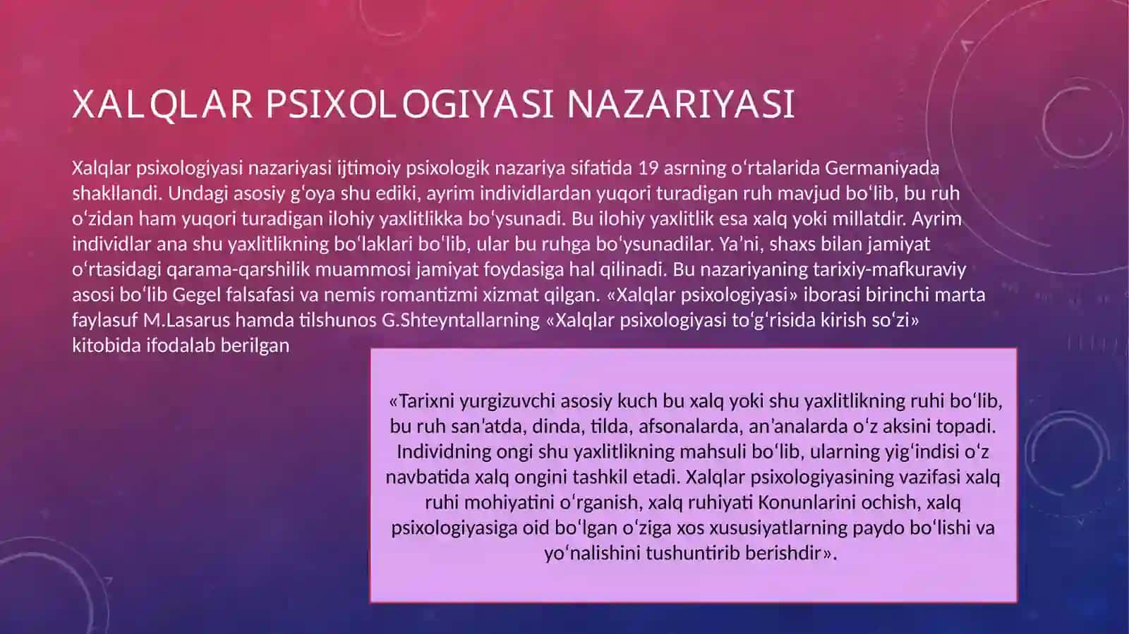 Ijtimoiy psixologiya fanining uch nazariy manbalari: ijtimoiy xulq-atvor instinktlari nazariyasi va U.Makdugall, E.Ross, J.Bolduin qarashlari 3