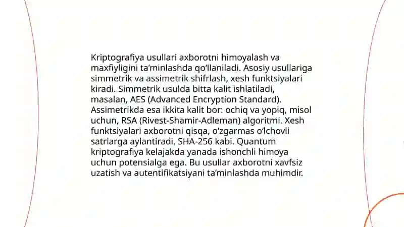 Axborot xavfsizligini taminlash usullari 3