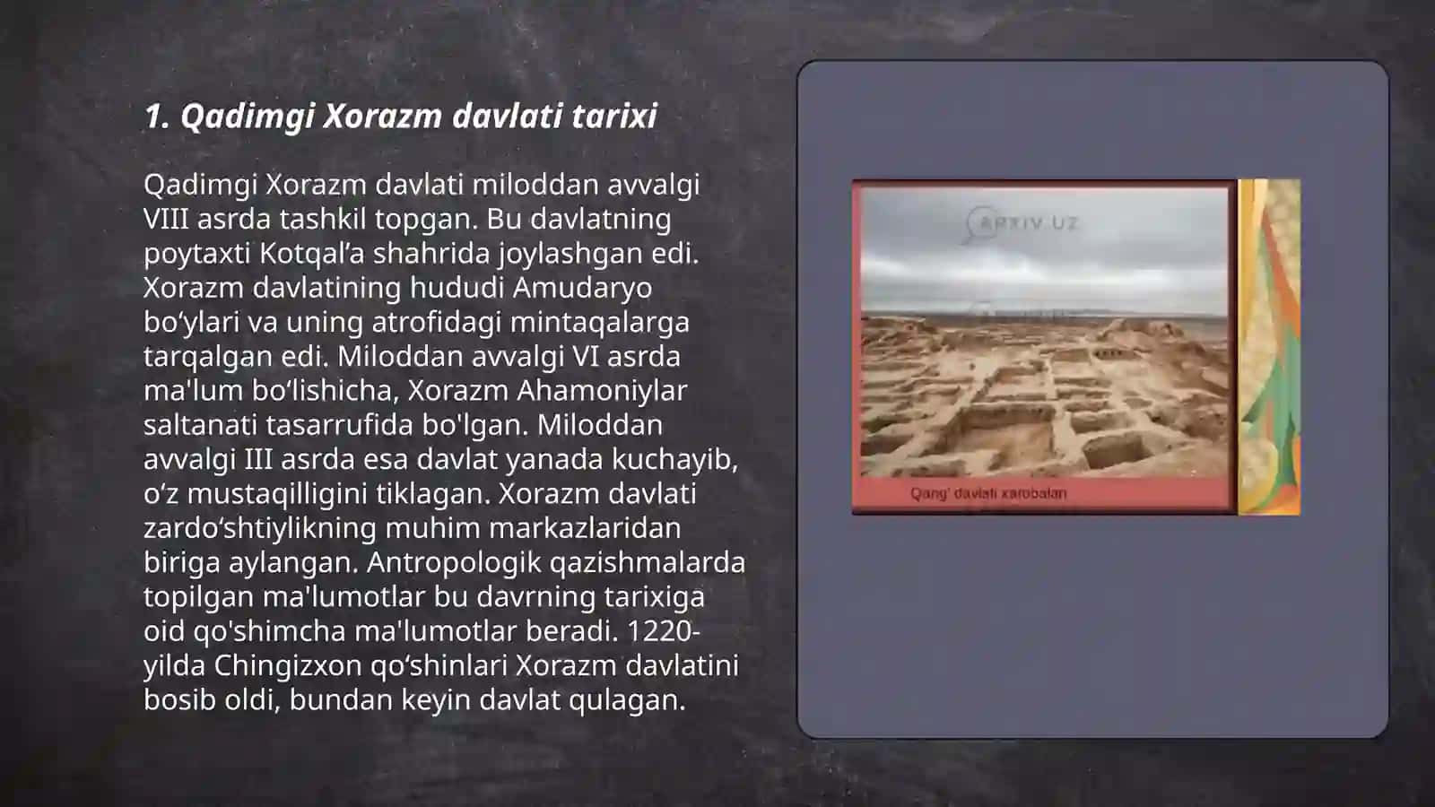 Qadimgi Xorazm davlati tarixi 3