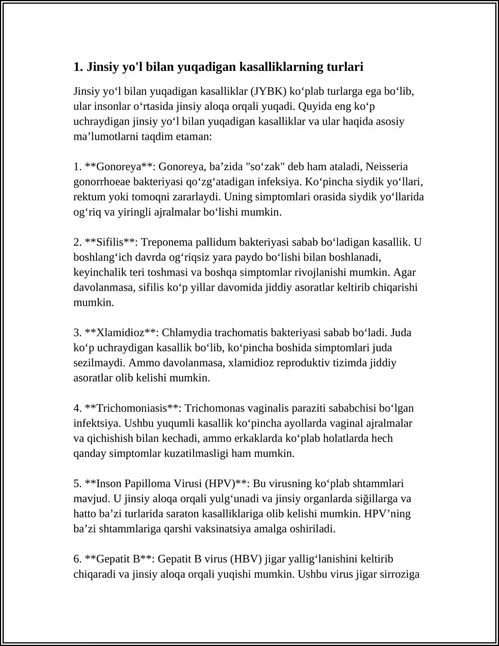 Jinsiy yo'l bilan yuqadigan kasalliklar 3